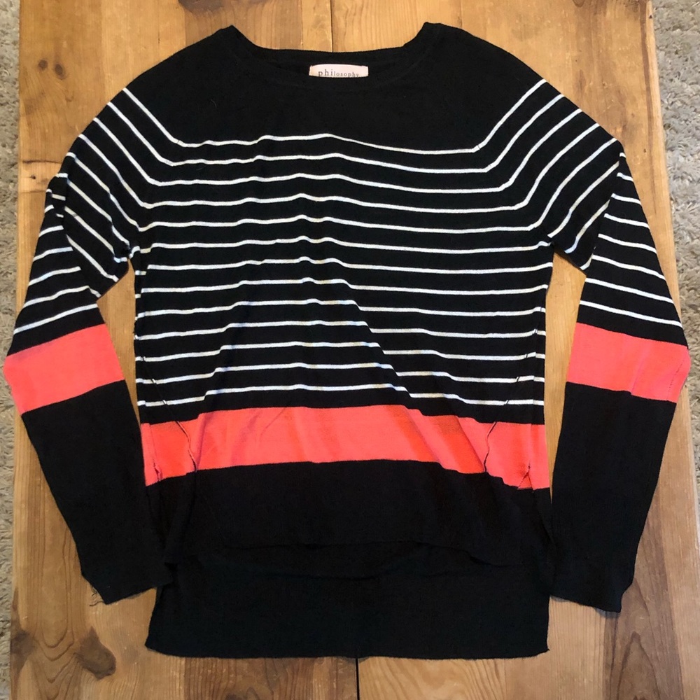 Black & salmon Philosophy long sleeve